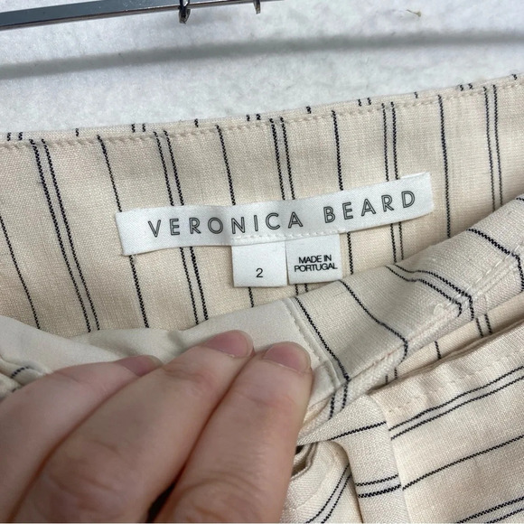 SET Veronica Beard SUIT Armada Blazer Jacket Dexter Trouser Pants Ecru Stripe 2 - Picture 9 of 12